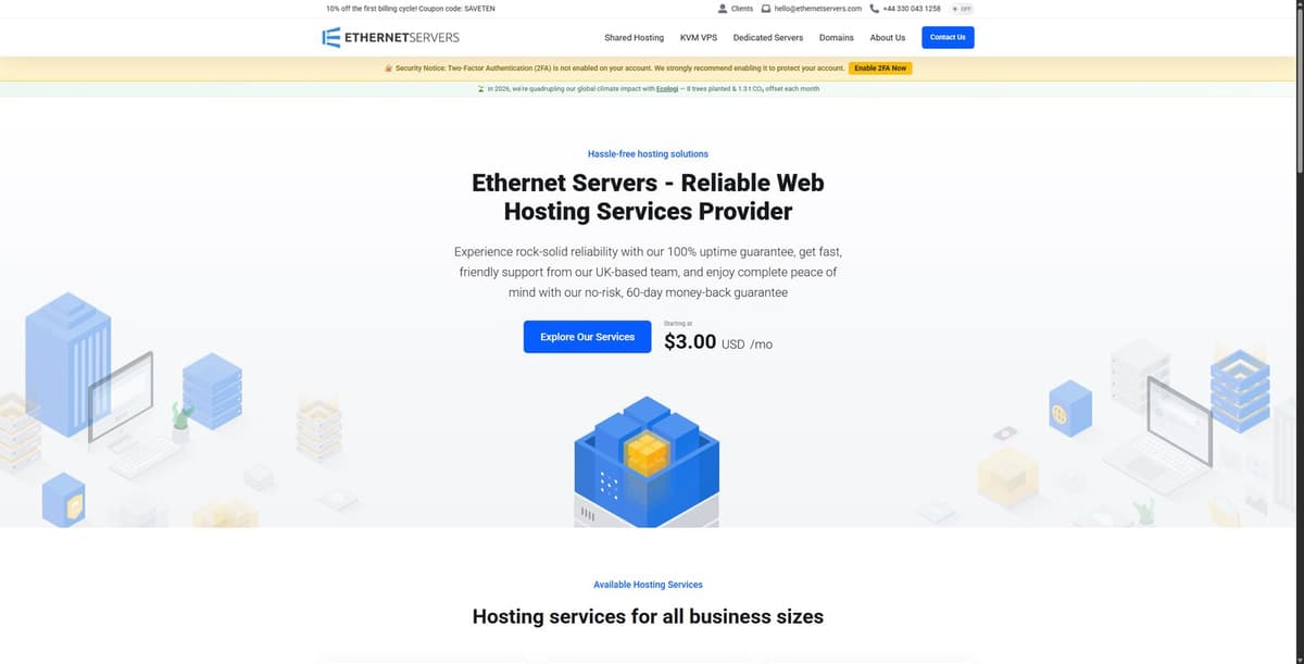 EtherNetservers怎么样?2026最新评测:10Gbps大带宽KVM VPS、美国/德国VPS与独立服务器推荐
