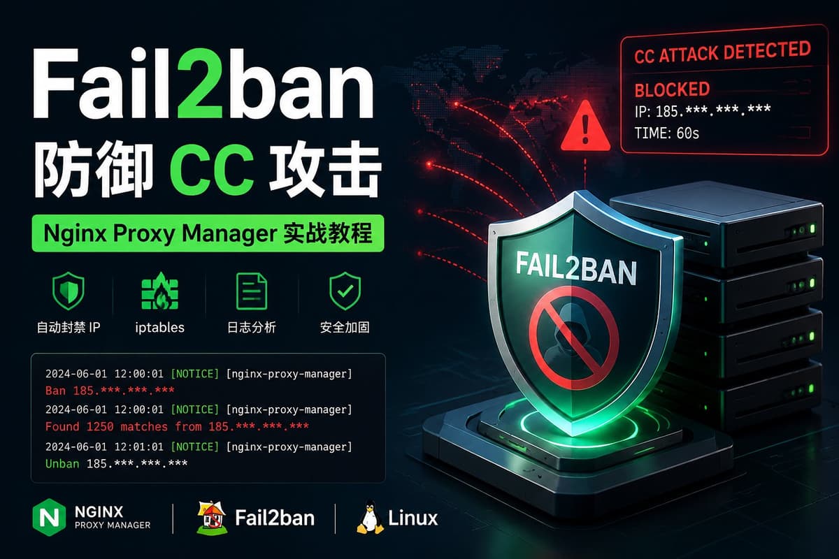 使用 Fail2ban 防御 CC 攻击(Nginx Proxy Manager 实战教程)