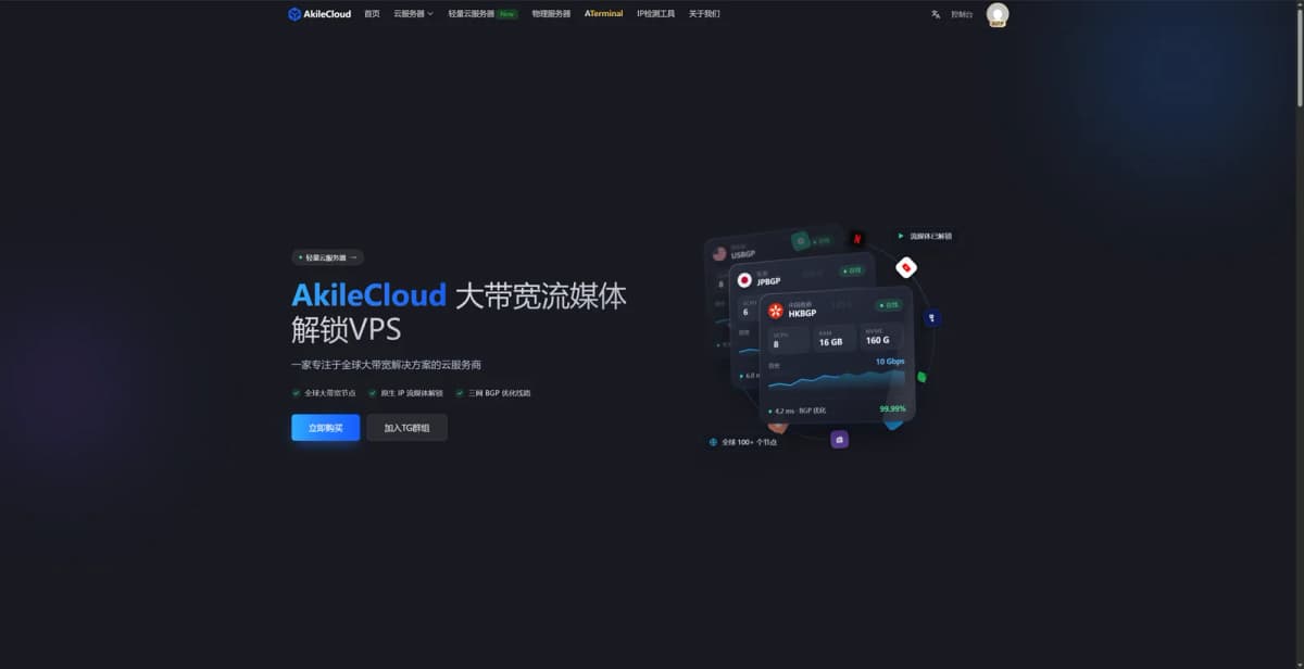 AkileCloud VPS 各地区服务器评测(2026):香港、日本、美国、英国、新加坡原生IP与 ChatGPT、TikTok、建站、Netflix 流媒体解锁推荐,IIJ、CN2、4837、CMIN2 线路对比
